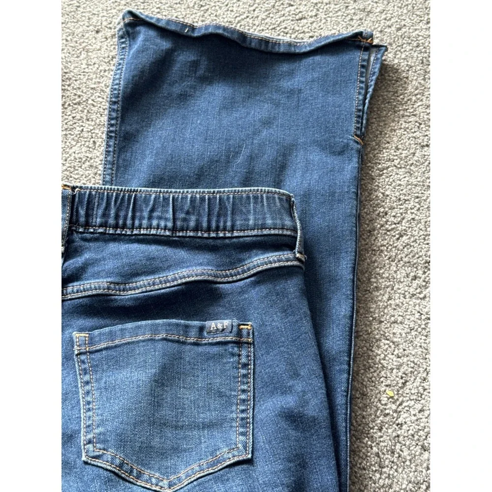 Abercrombie Kids Girls High Rise Flare Jeans Dark Wash Button Fly Size 15/16 Reg